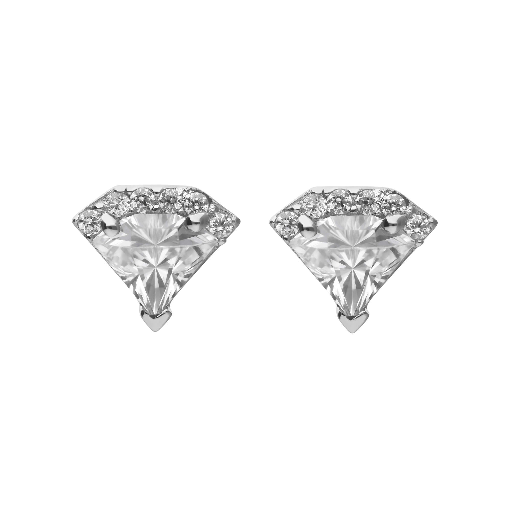 Diamond Shaped Zirconia Stud Earrings