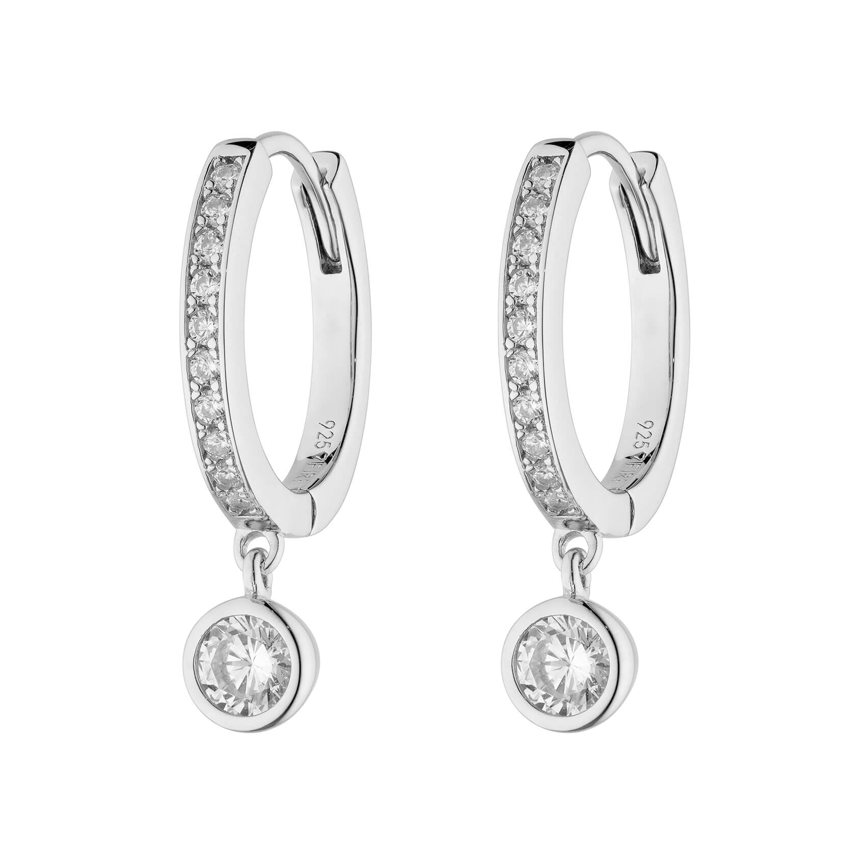 Pave Zirconia Assembled Hoop Earrings