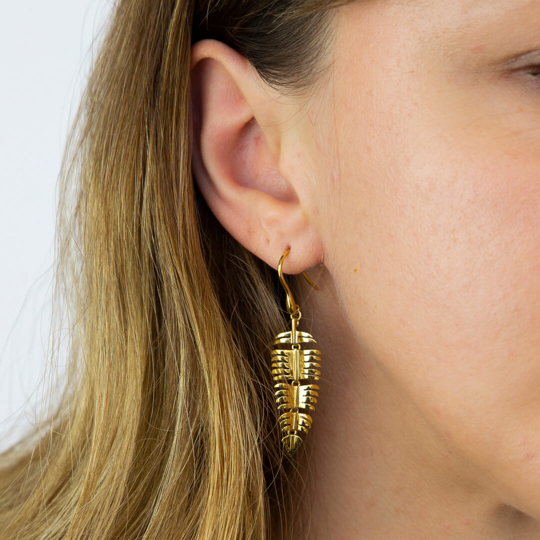 Palm Leaf Drop Earrings