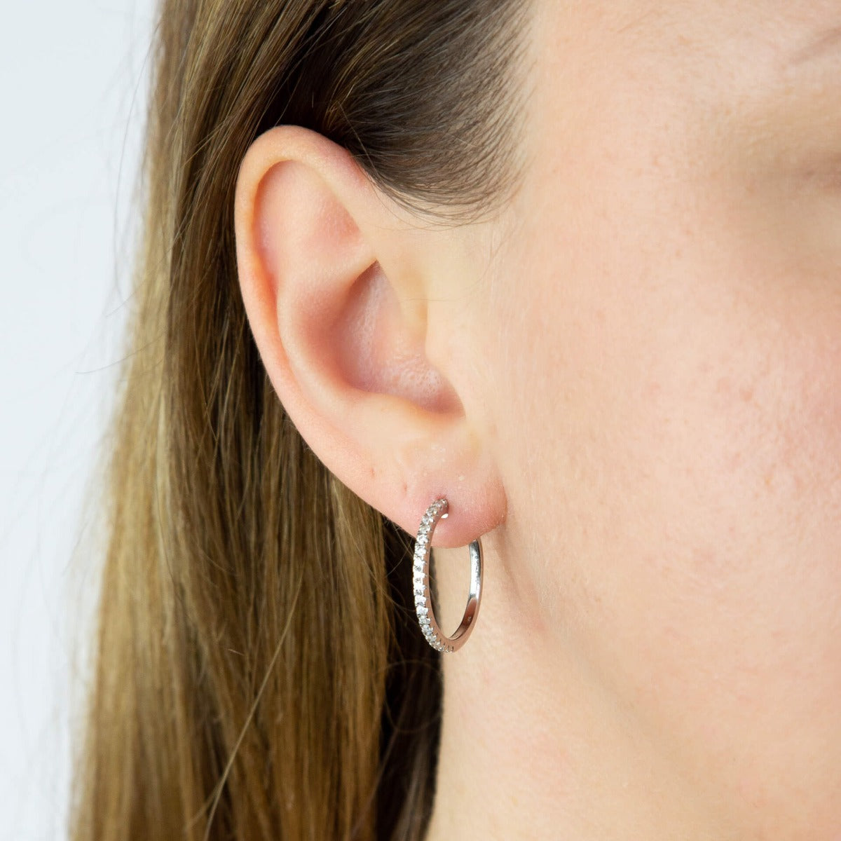 Hoop Earrings with Cubic Zirconia