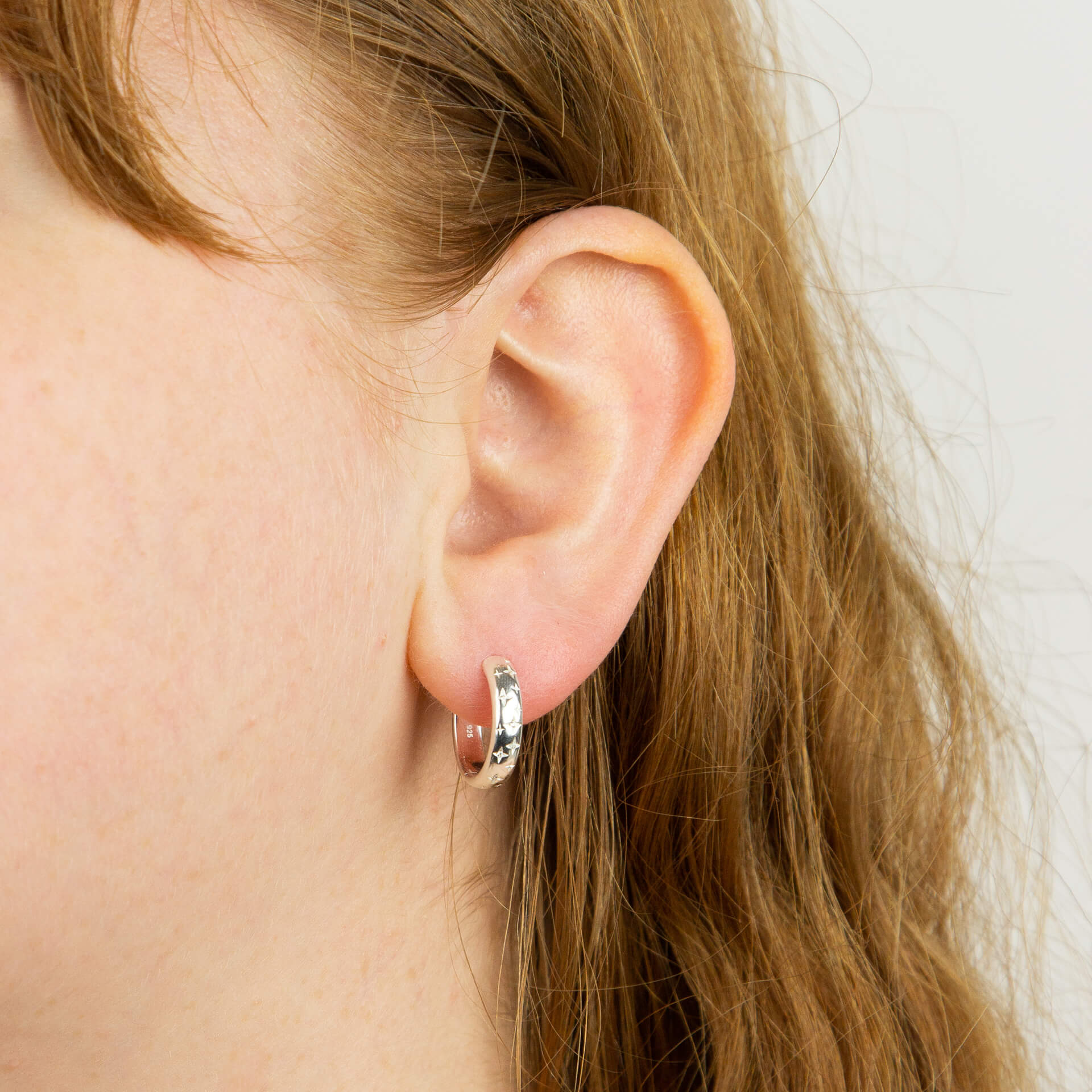 Starry Night Hoop Earrings with Cubic Zirconia