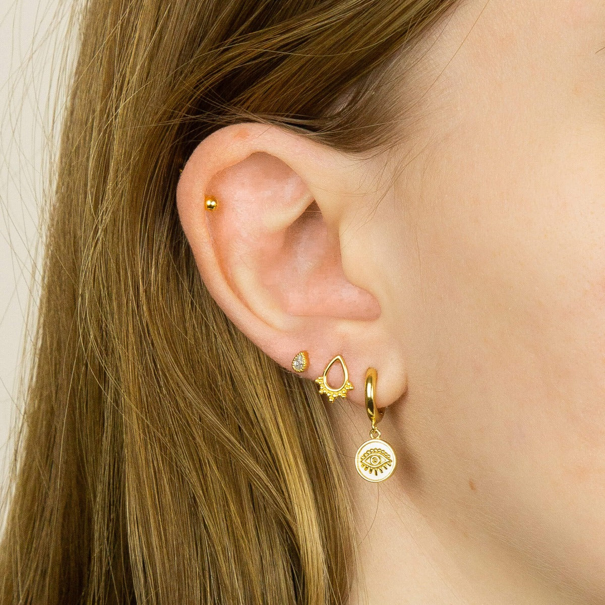 Teardrop Stud Earrings with Cubic Zirconia