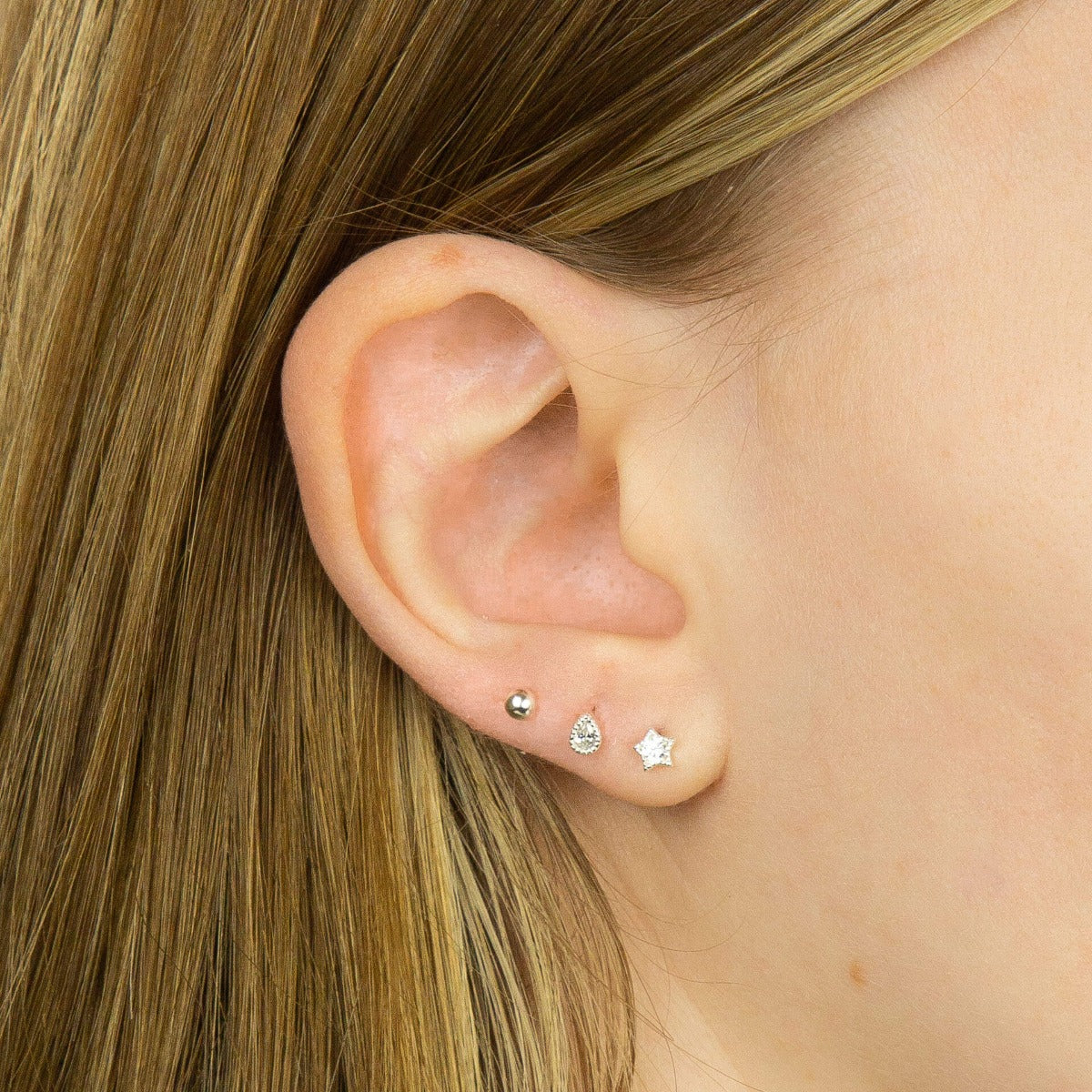 Star Stud Earrings with Cubic Zirconia