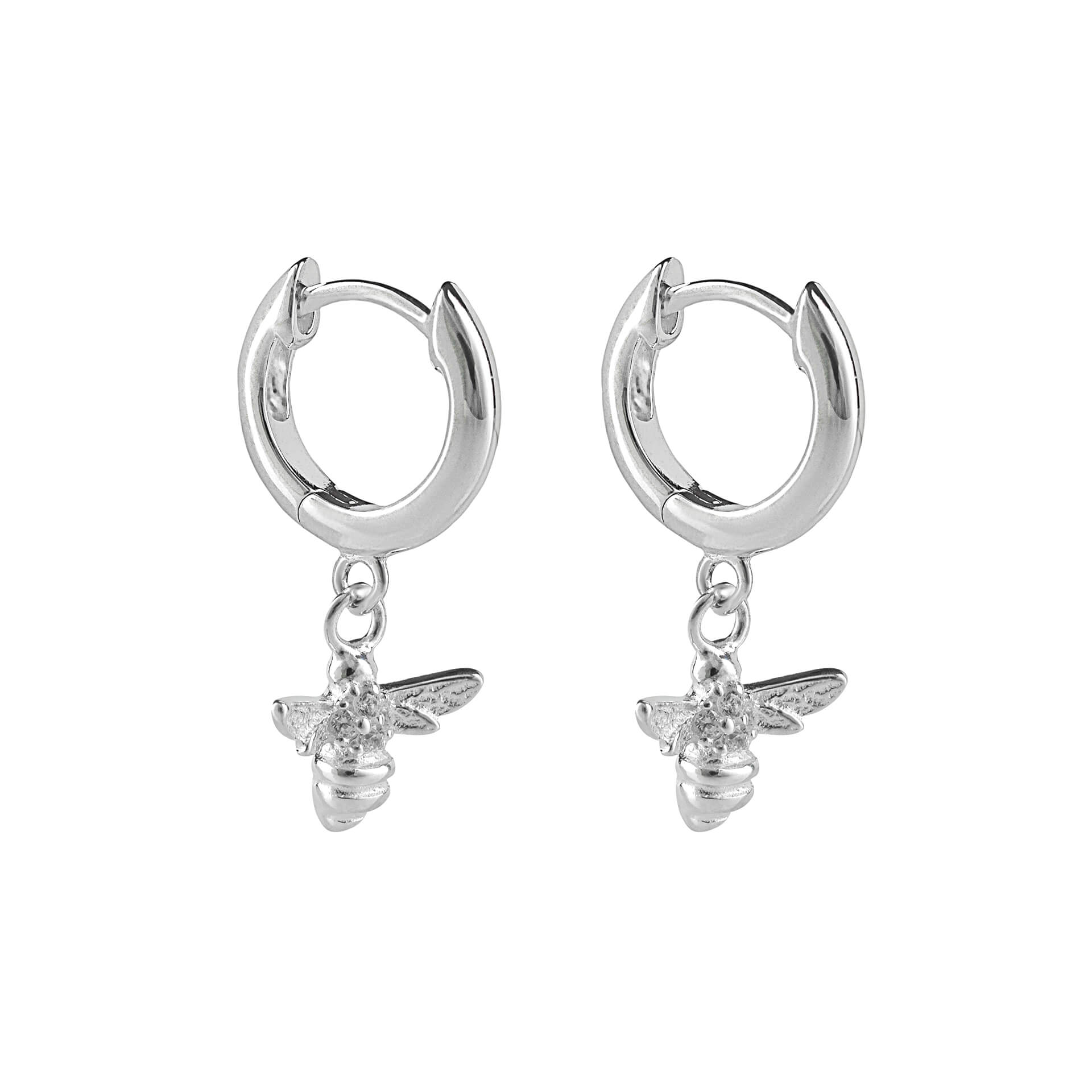 Hoop Earrings with Bee Charm
