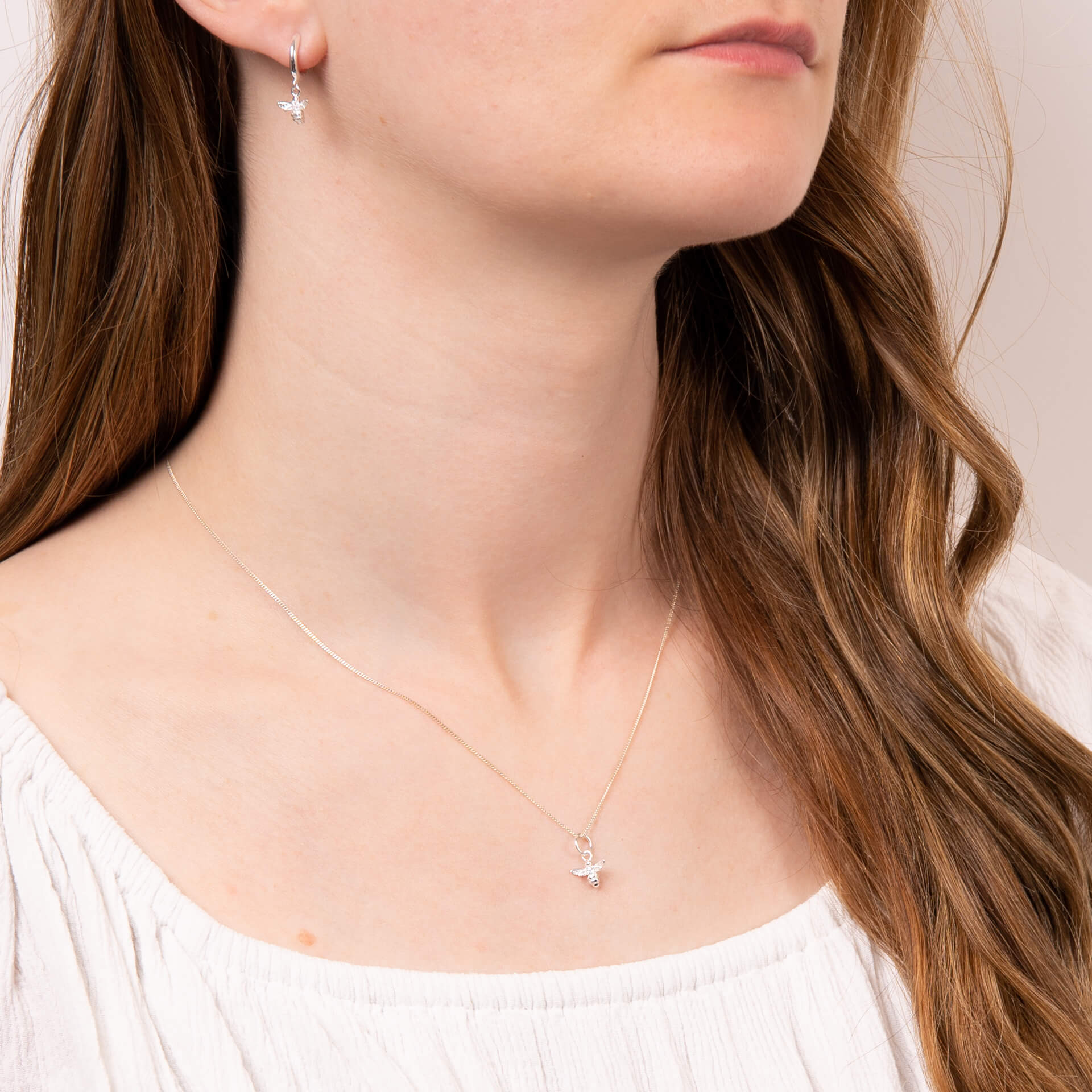 Bee Pendant Charm with Cubic Zirconia
