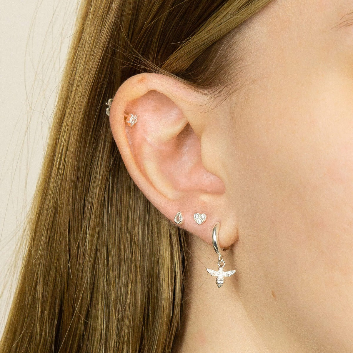 Teardrop Stud Earrings with Cubic Zirconia