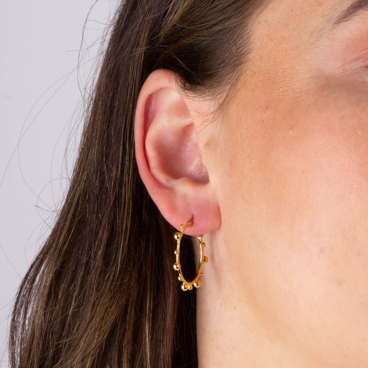 Ball Hoop Earrings