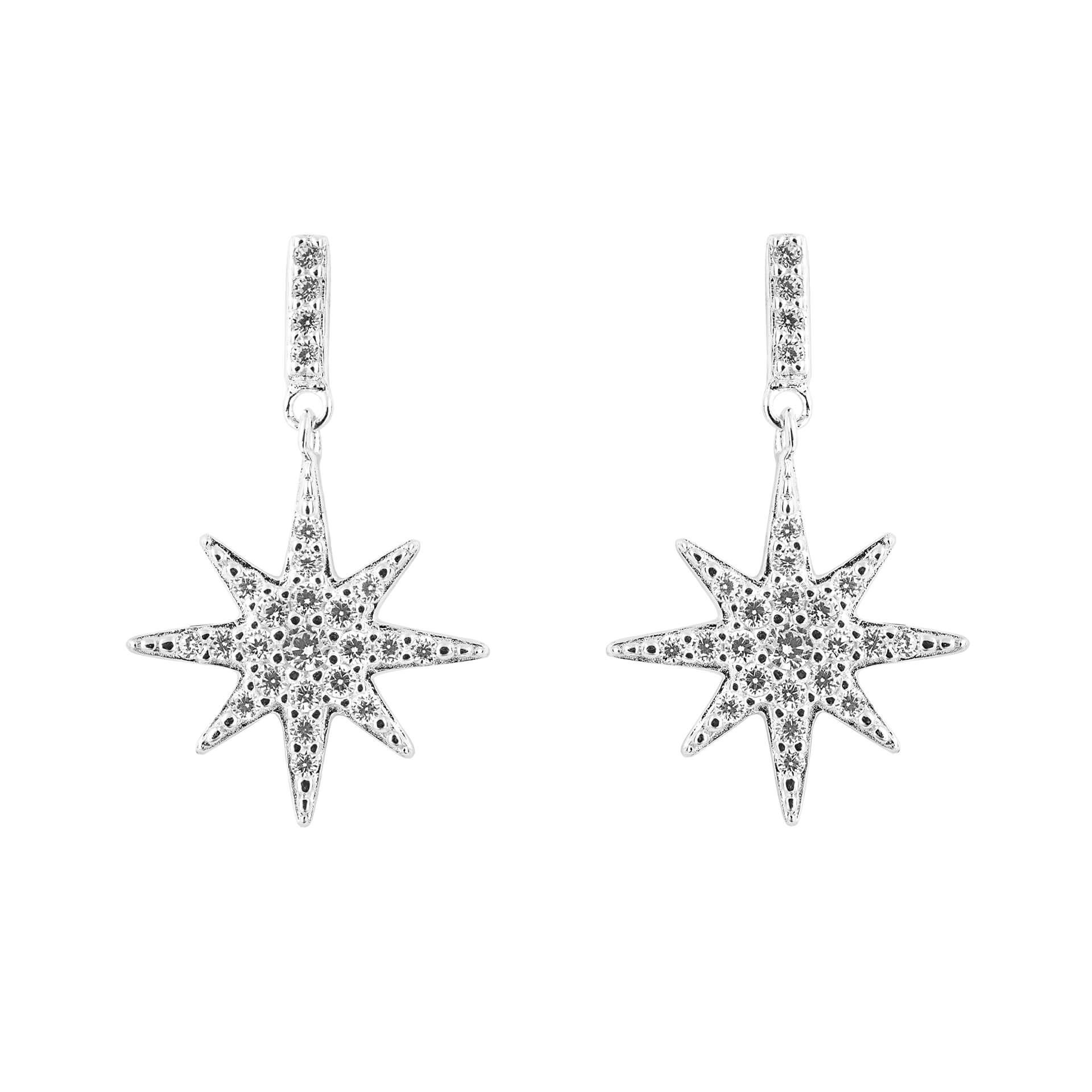 Starburst Drop Earrings with Pave Cubic Zirconia