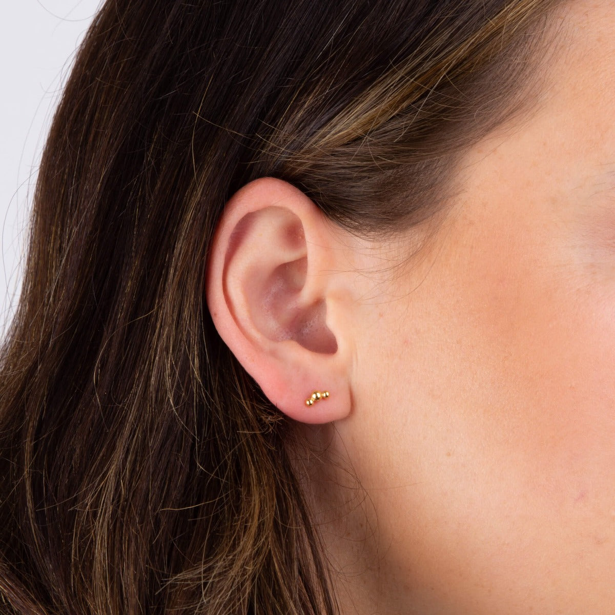Triple Ball Stud Earrings