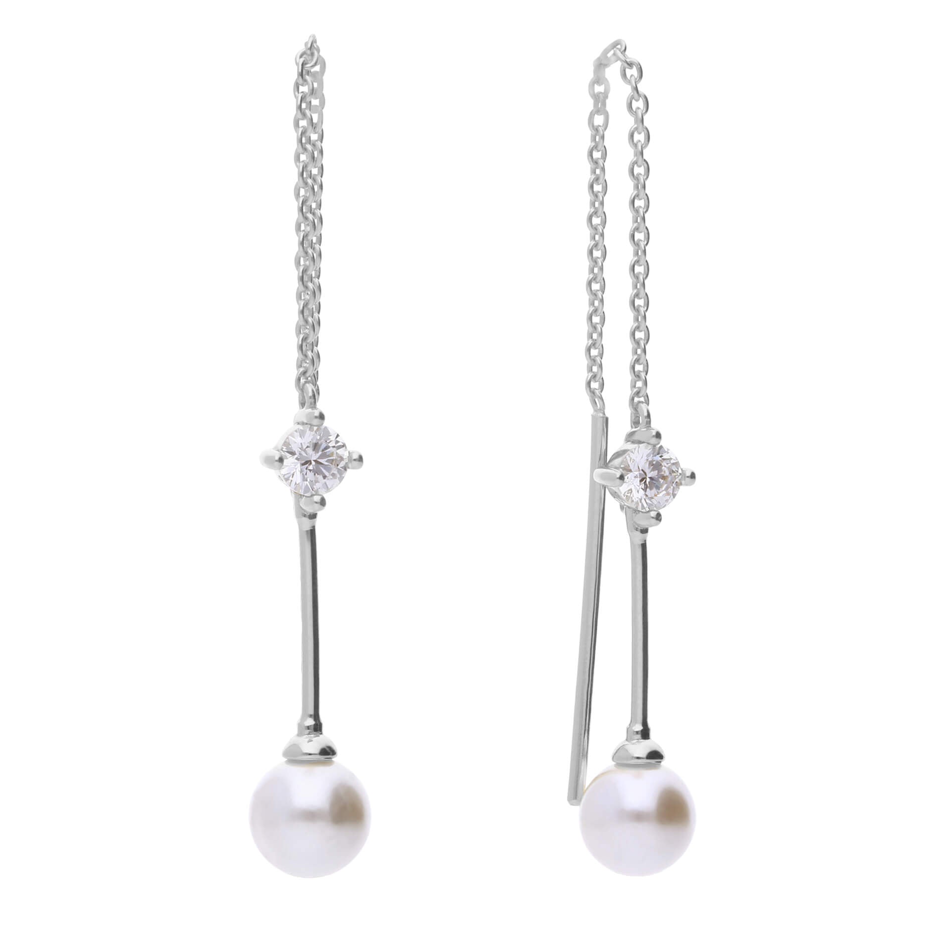 Pull Through Chain Drop Earrings