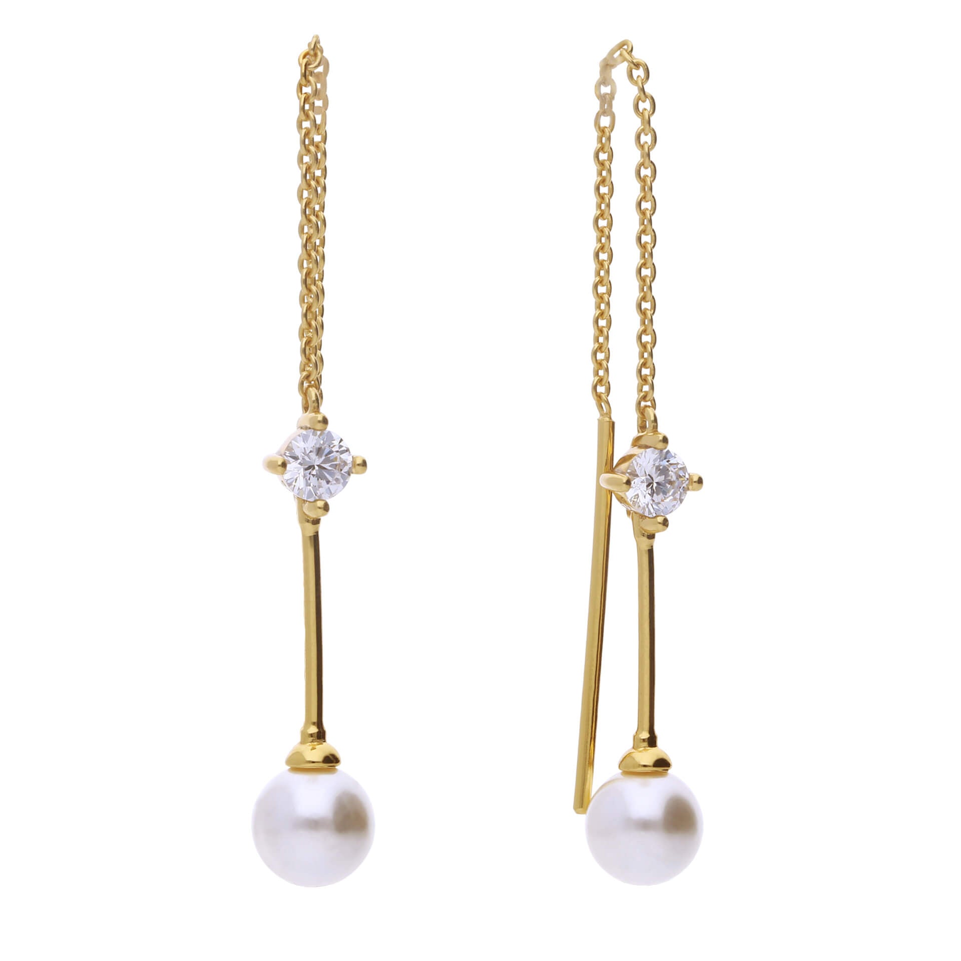 Pull Through Chain Drop Earrings