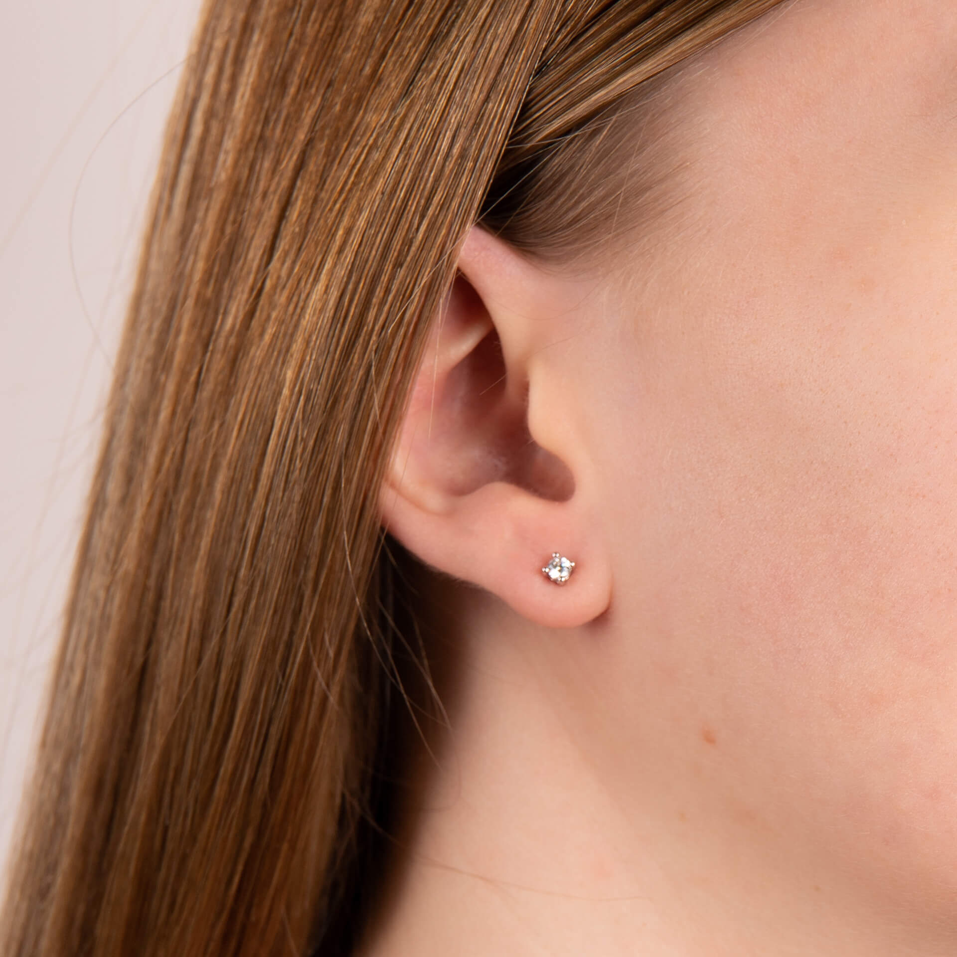 Four Claw Solitaire Stud Earrings