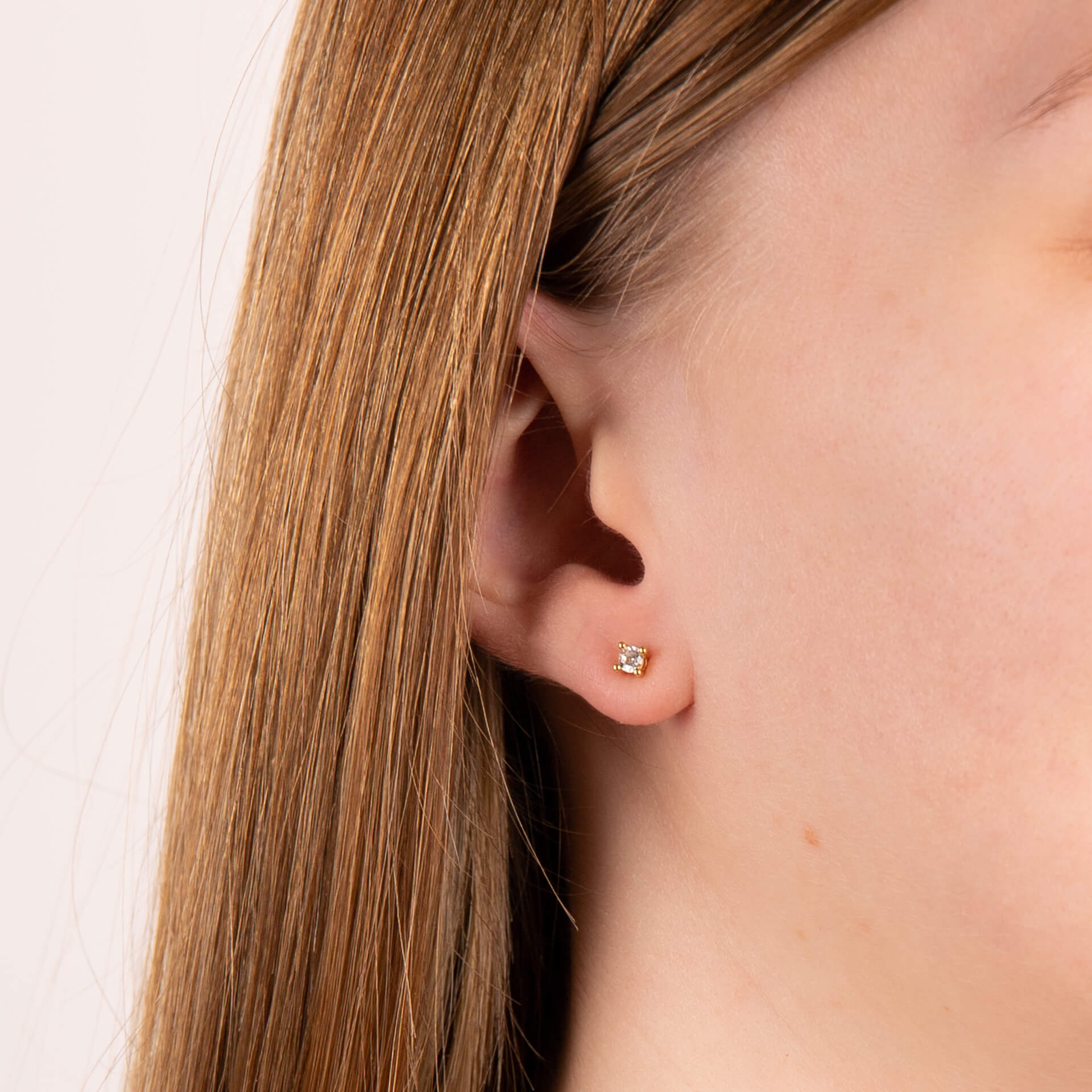 Four Claw Solitaire Stud Earrings