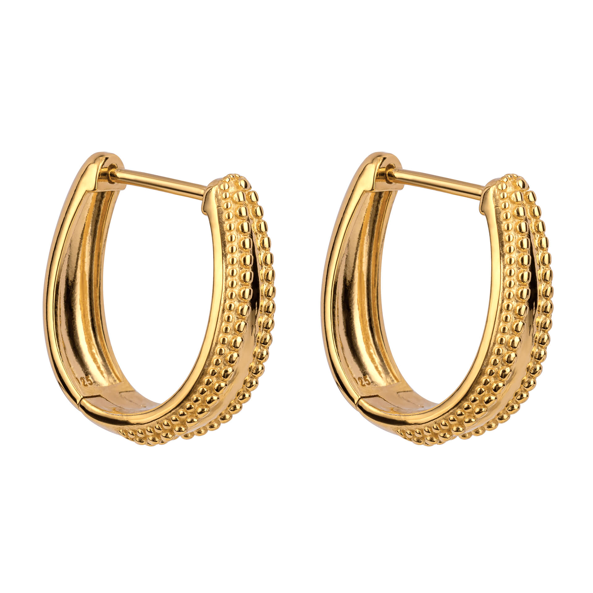 Milgrain Edge Chunky Hoop Earrings
