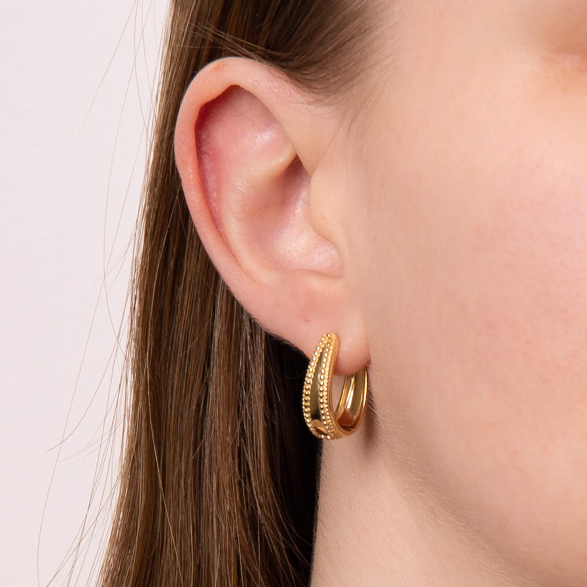 Milgrain Edge Chunky Hoop Earrings
