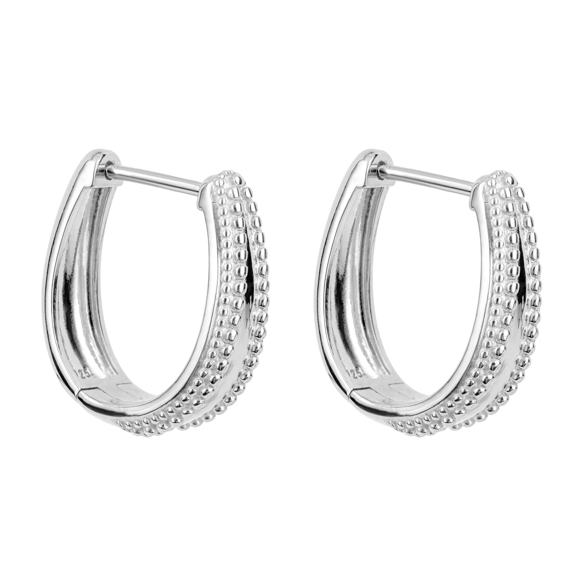 Milgrain Edge Chunky Hoop Earrings