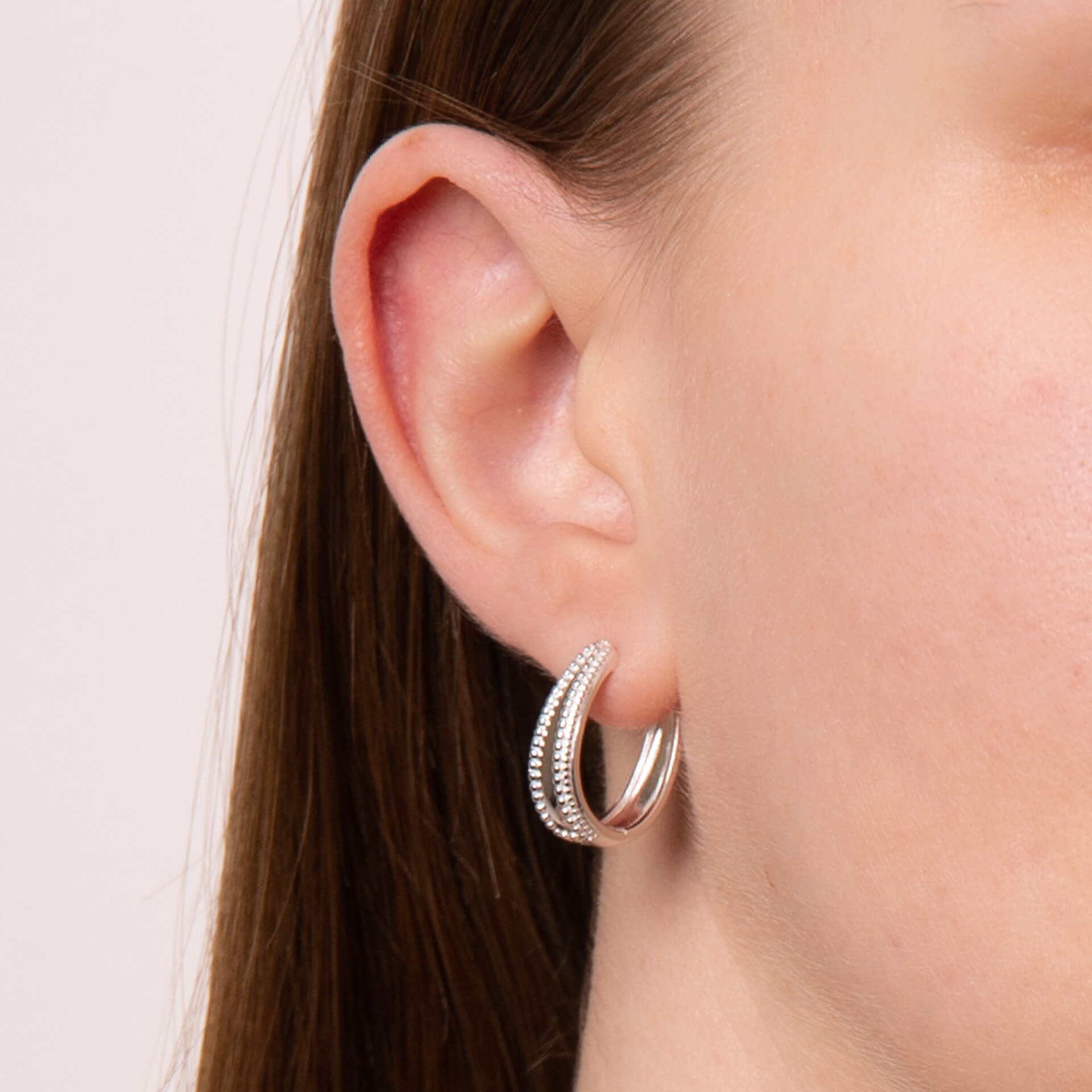 Milgrain Edge Chunky Hoop Earrings