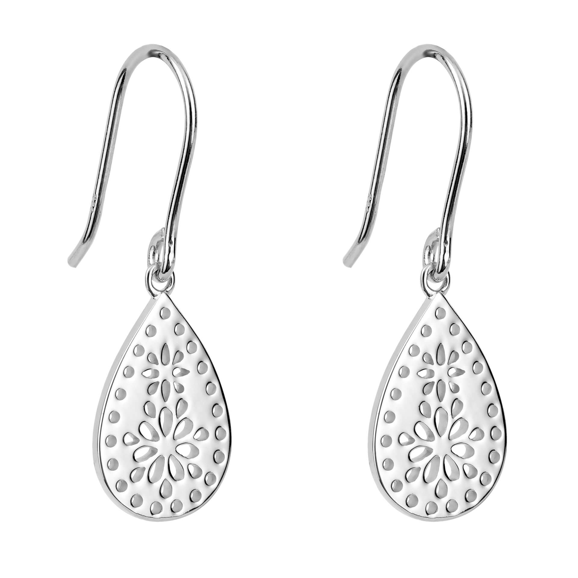 Cut Out Lace Pattern Drop Earrings