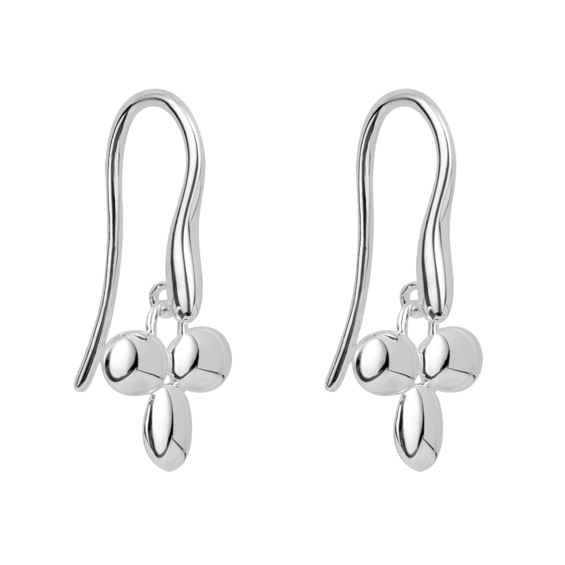 Puffed Tri-Petal Drop Earrings