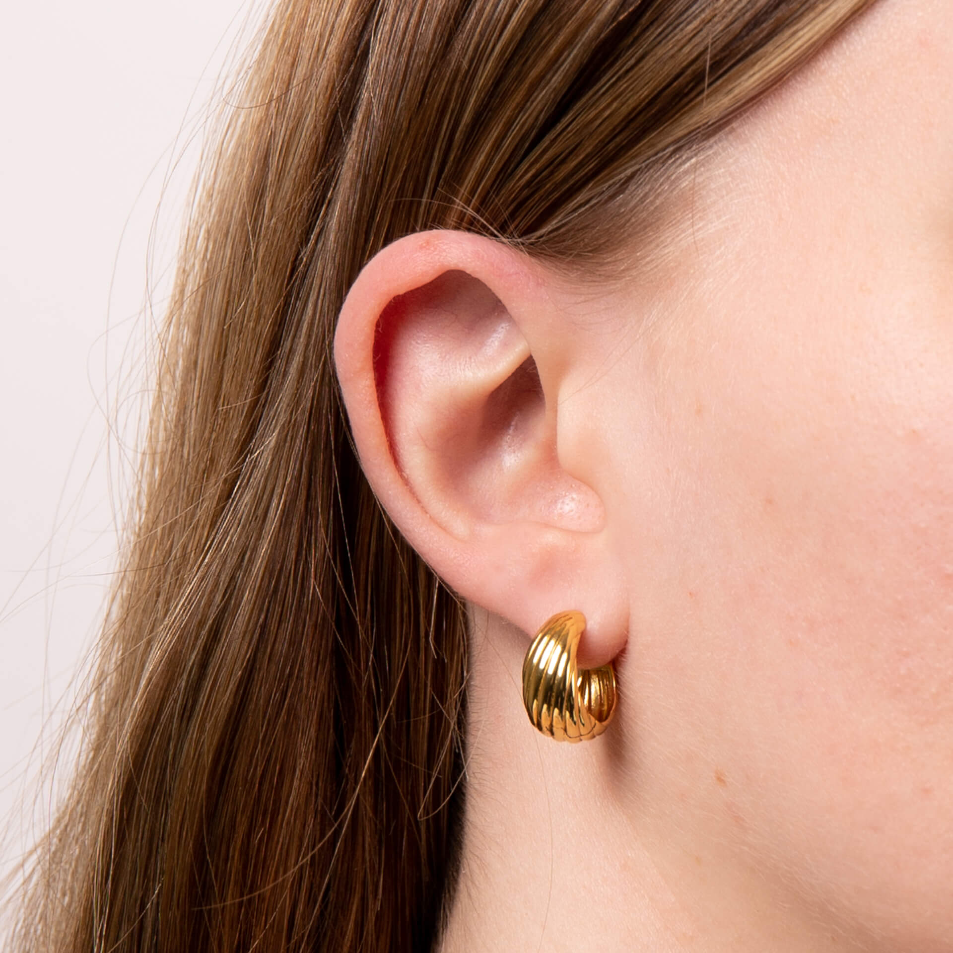 Plain Chunky Rope Hoop Earrings
