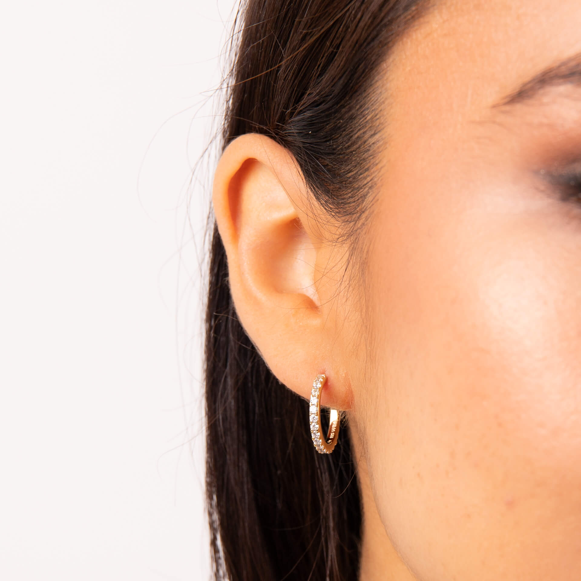 Zirconia 3/4 Hoop Earrings