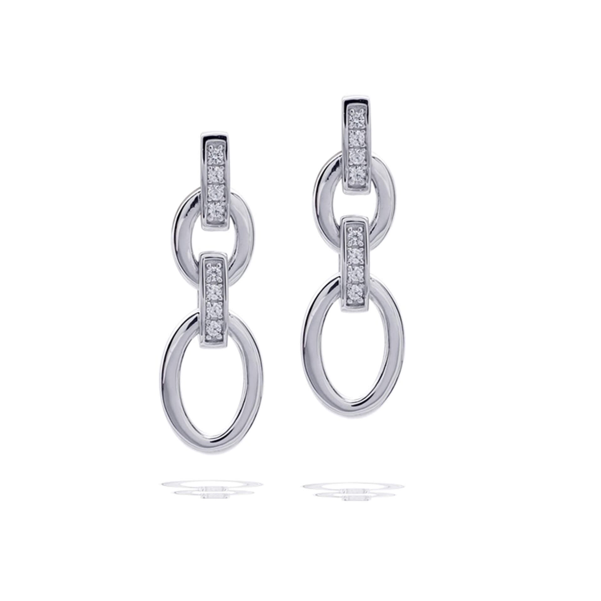 Open Oval Chain Link Drop Earrings