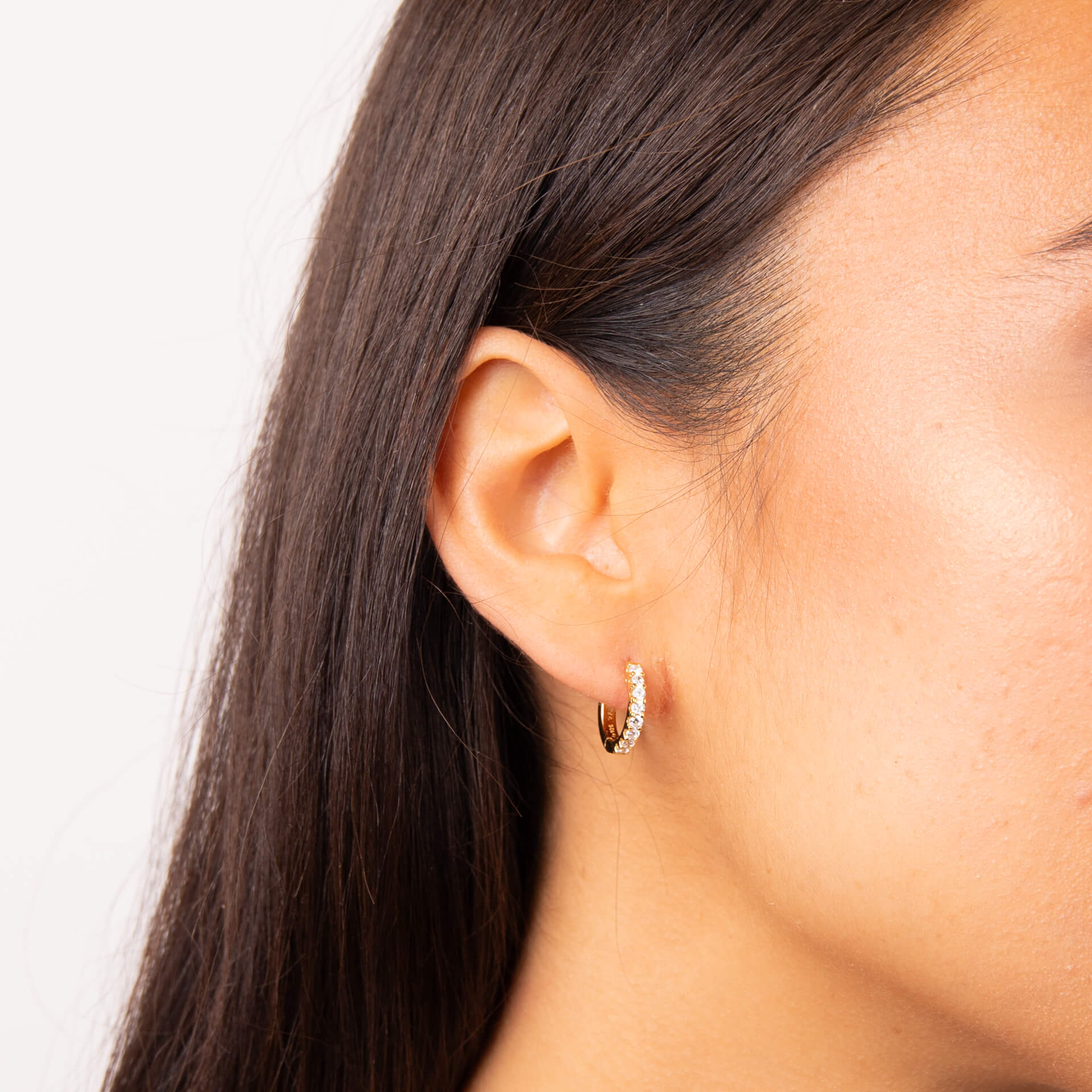 Claw Set Zirconia Hoop Earrings