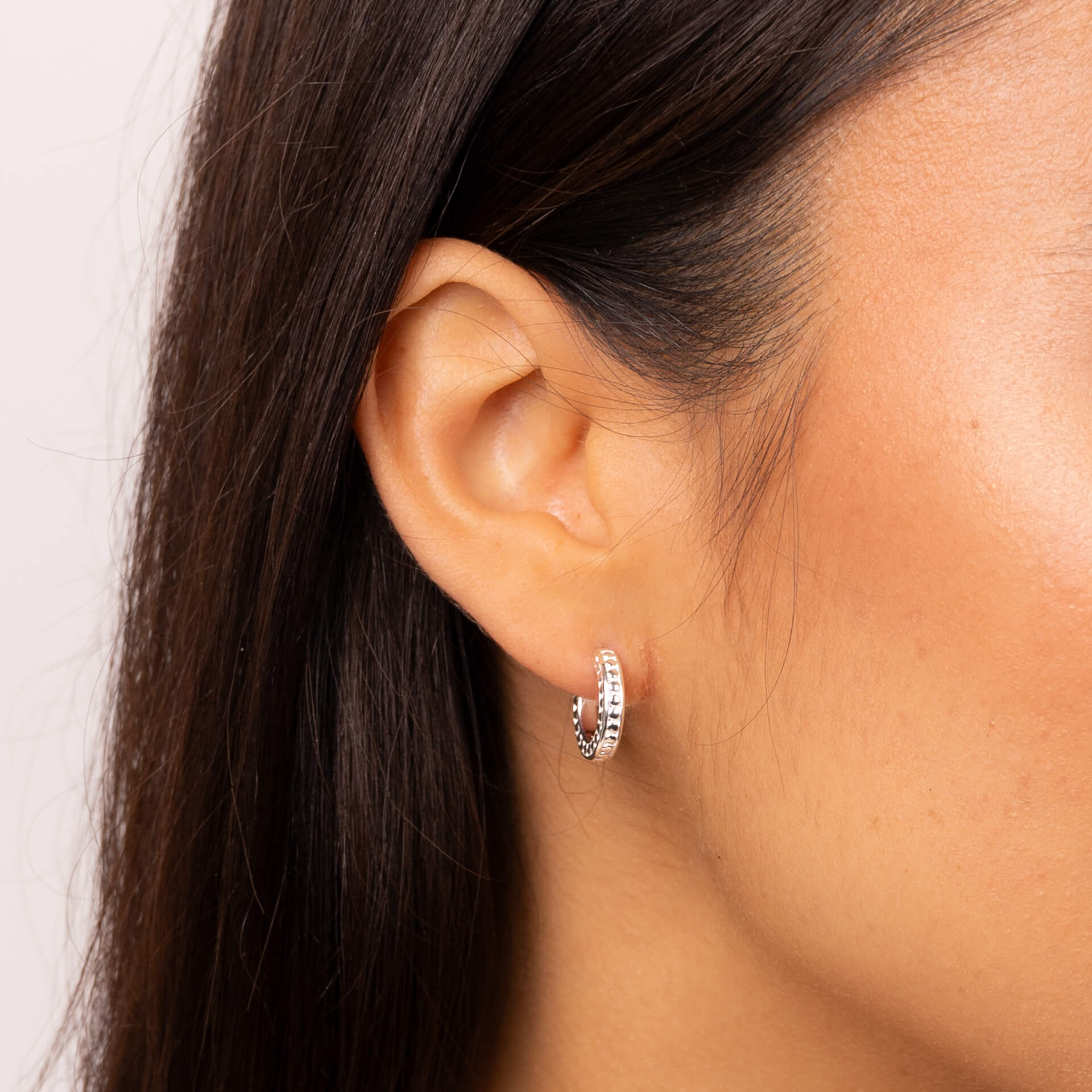 Textured Channel Hoop Earrings