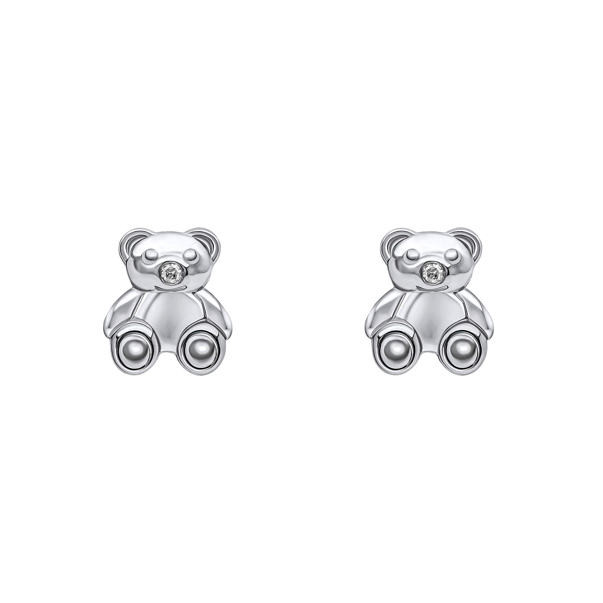 Teddy Bear Stud Earrings with Diamond