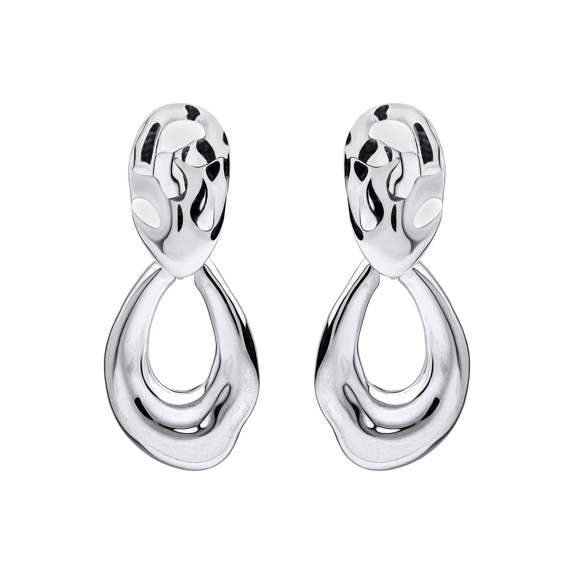 Molten Oval Doorknocker Drop Earrings
