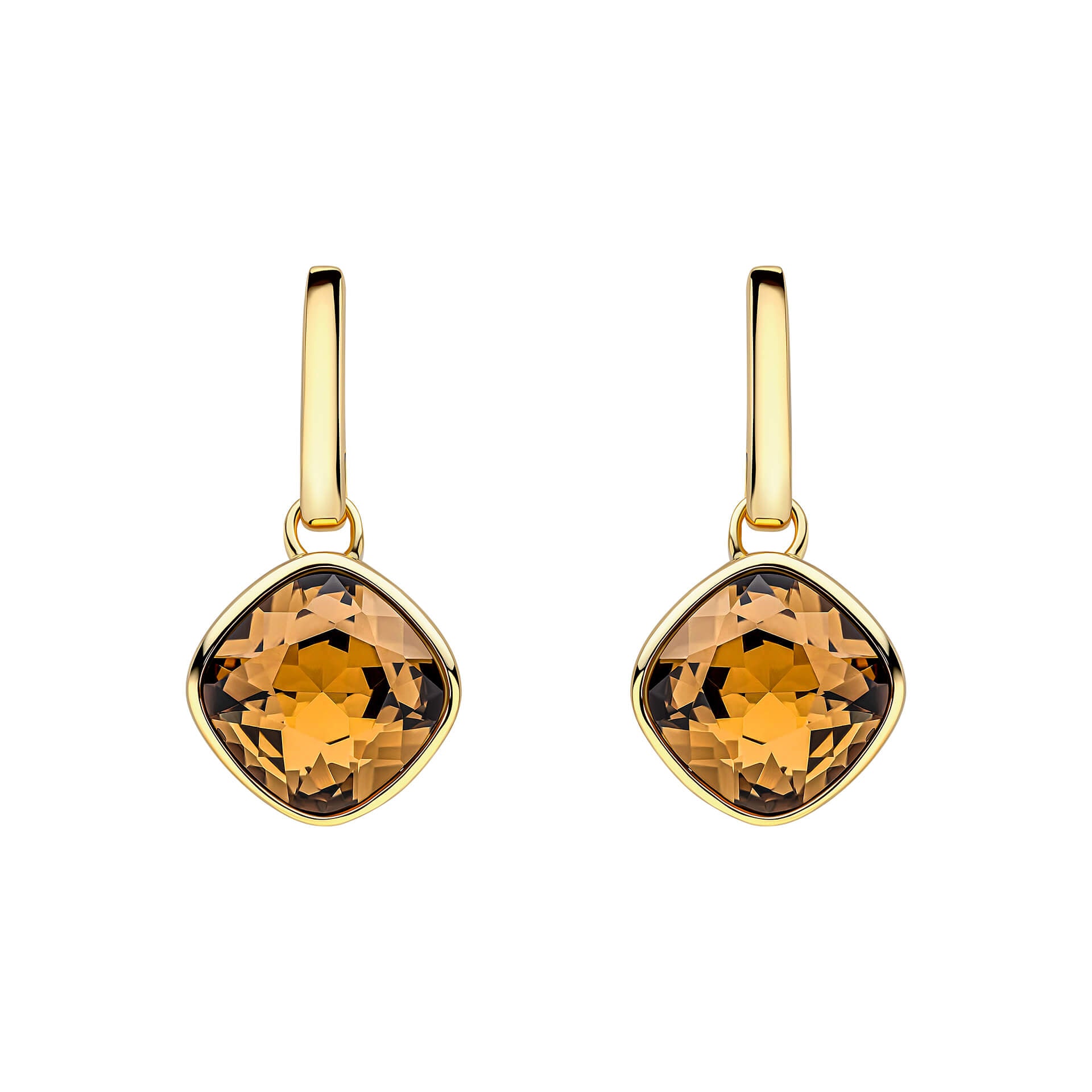 Cushion Cut Crystal Drop Stud Earrings