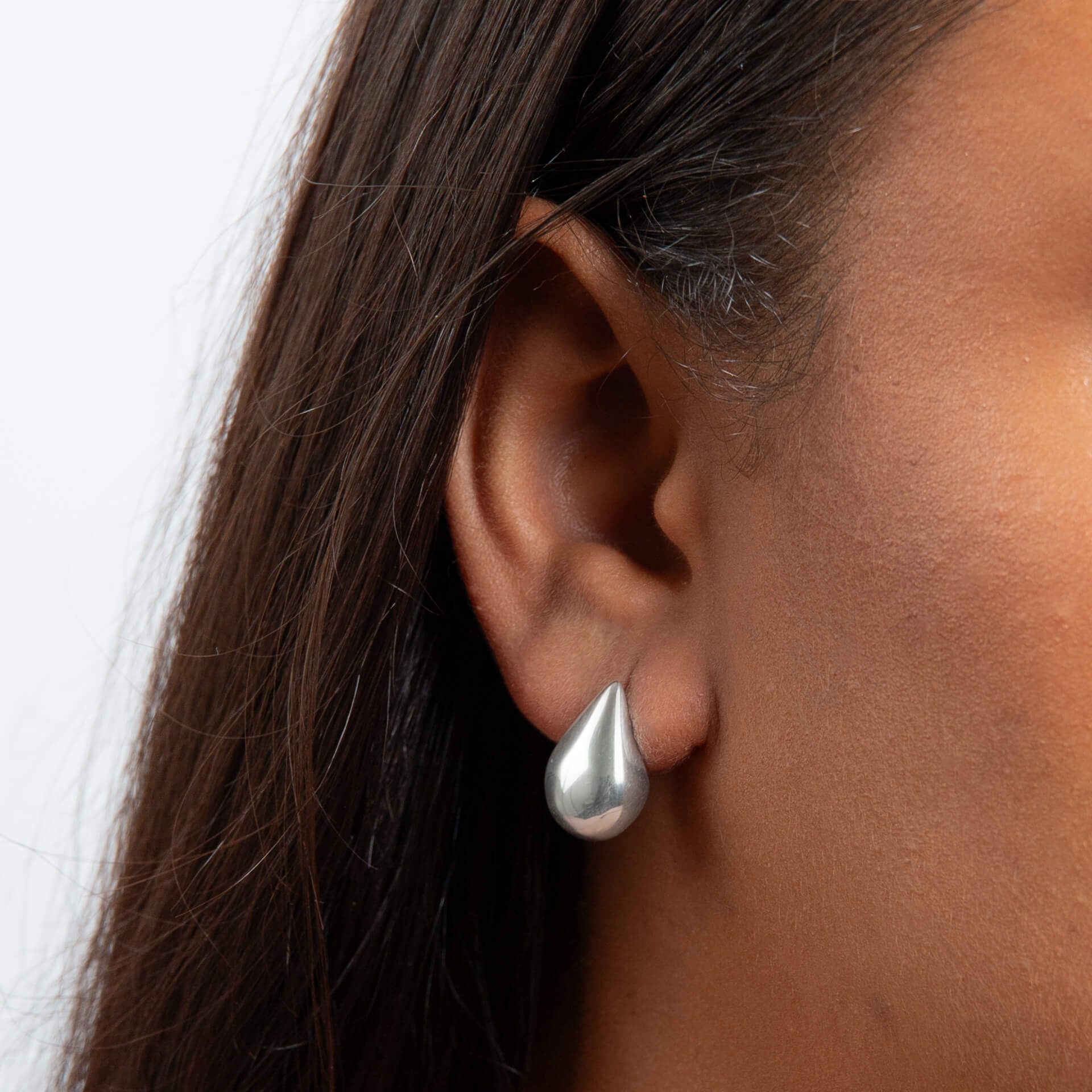 Highly Polished Droplet Stud Earrings
