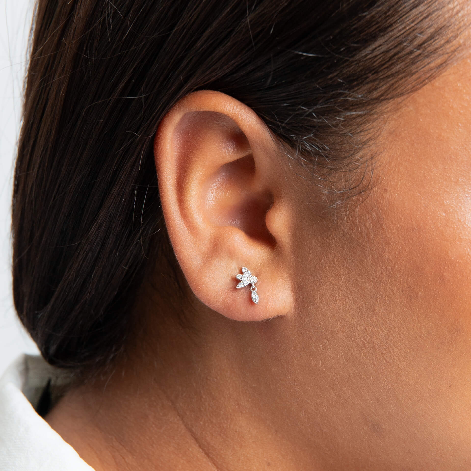 Hanging Petal Floral Stud Earrings