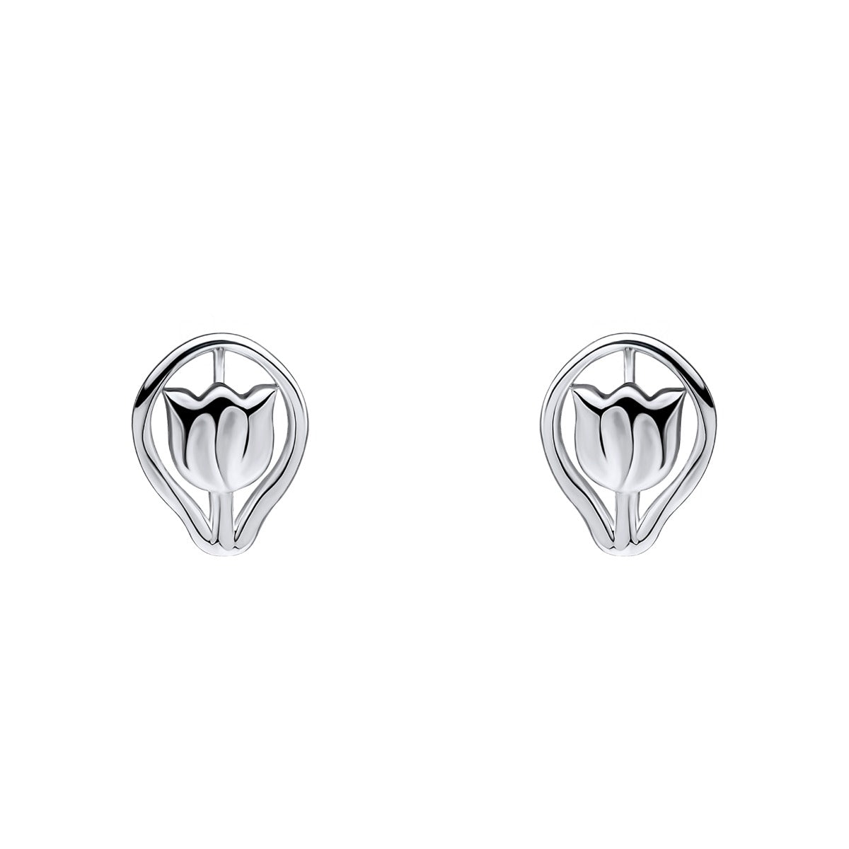 Single Tulip Stud Earrings