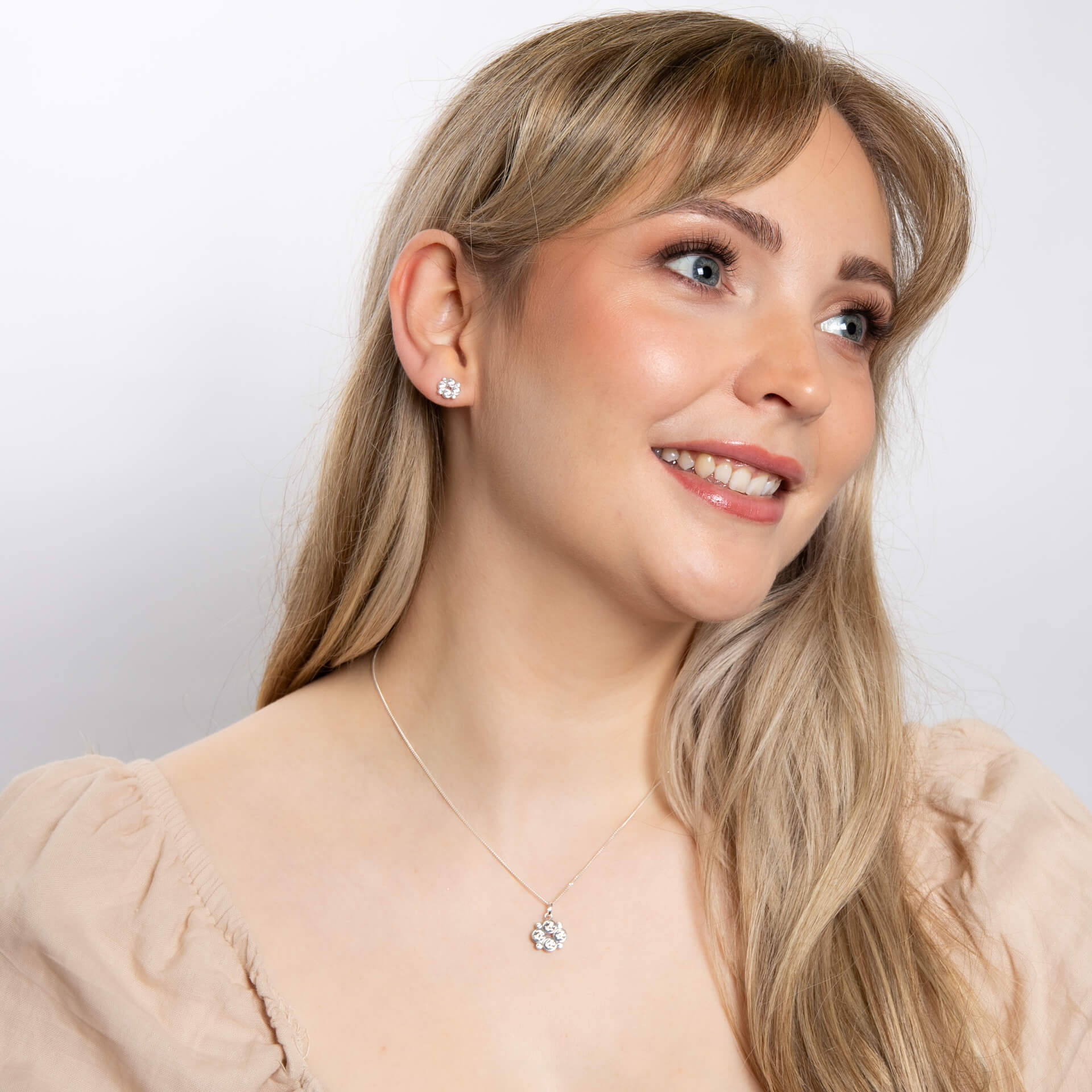 Multi Bezel Set Cubic Zirconia Stud Earrings
