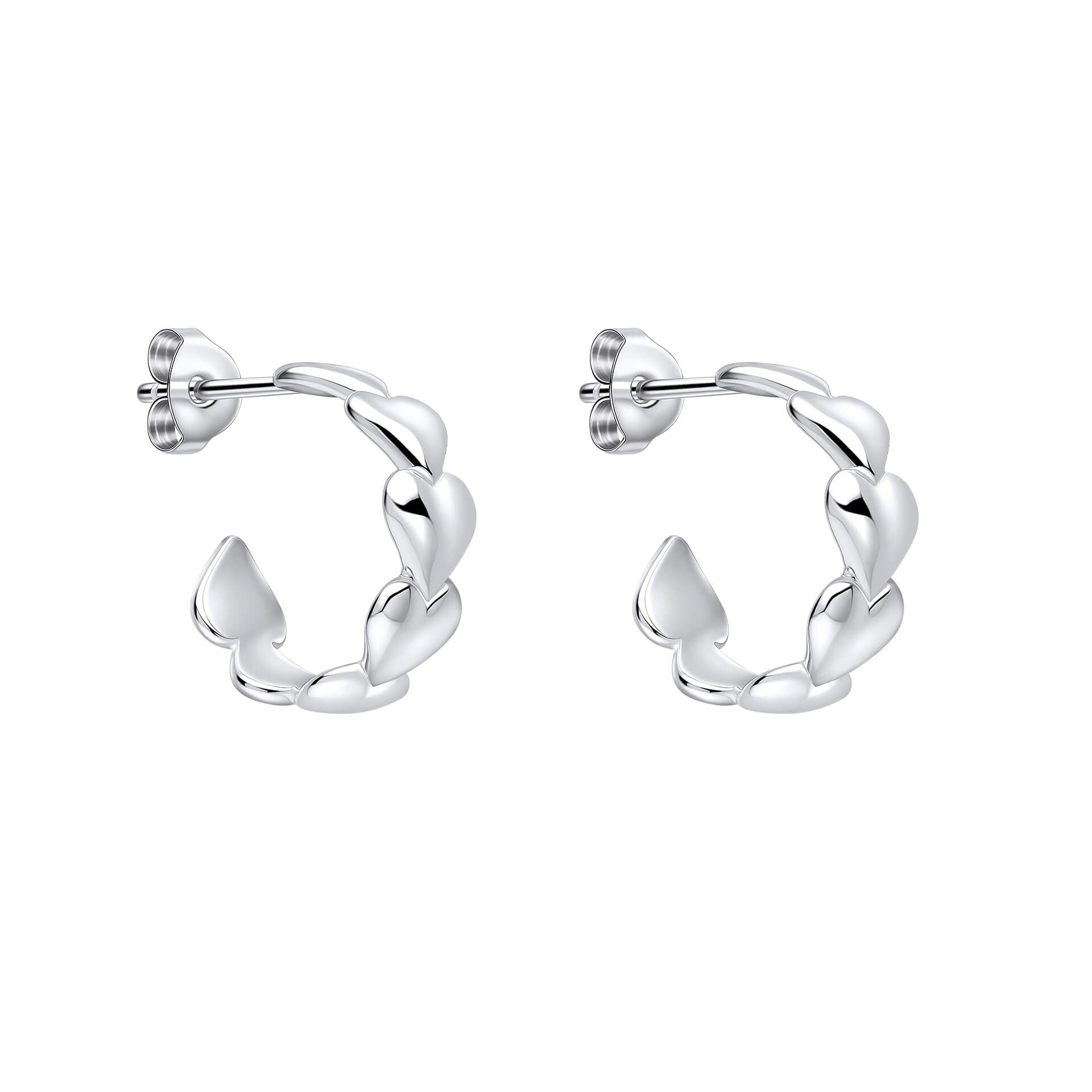 Heart Sequence Half Hoop Earrings
