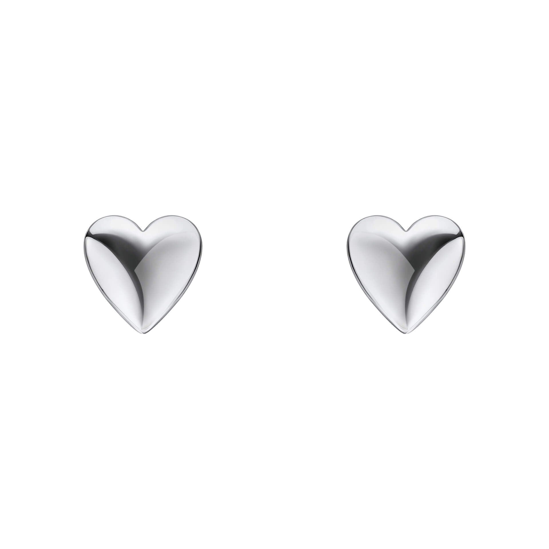 Polished Heart Stud Earrings