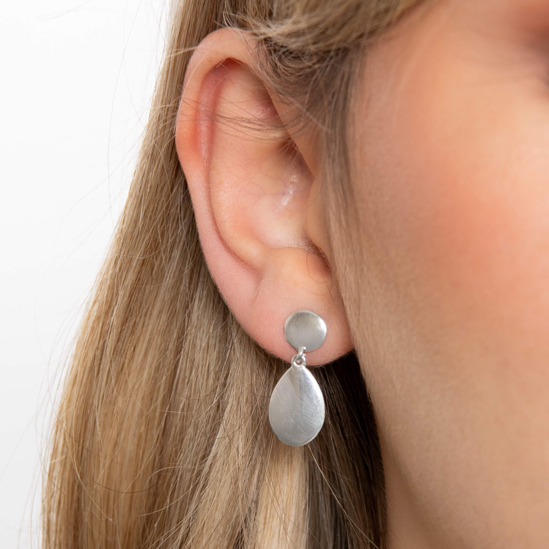 Organic Pebble Double Drop Earrings