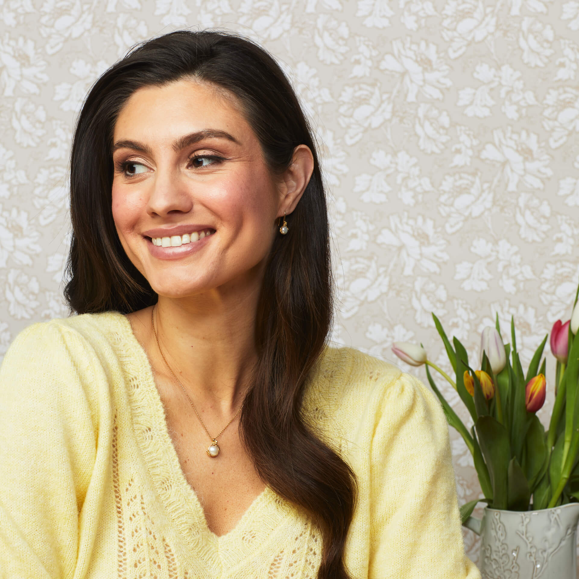 Ickleford Tulips Freshwater Pearl Earrings