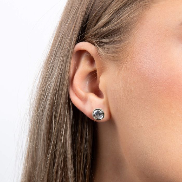 Bezel Set Carat Stud Earrings