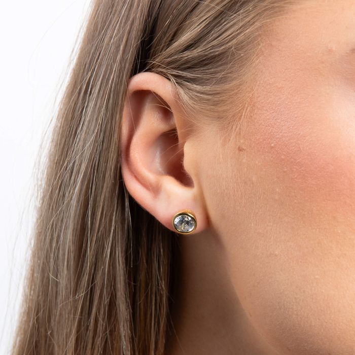 Bezel Set Carat Stud Earrings