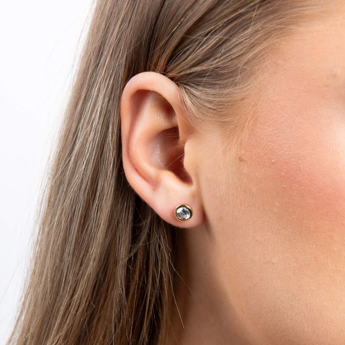 Bezel Set Carat Stud Earrings