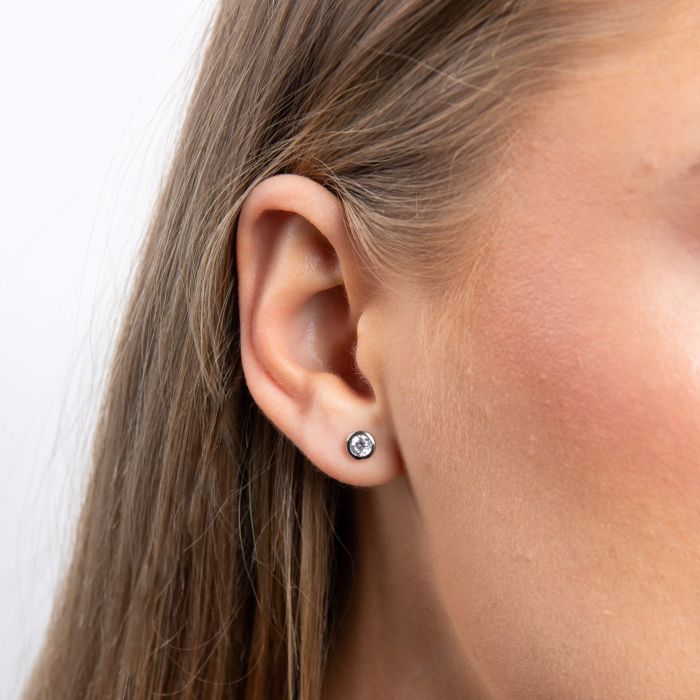 Bezel Set Carat Stud Earrings