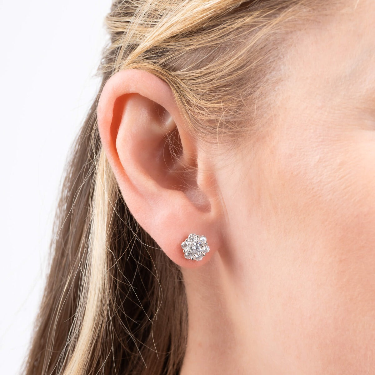 Flower Cluster Stud Earrings