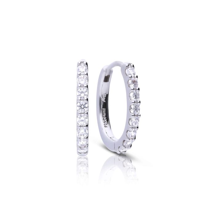 Medium Claw Set Zirconia Hoop Earrings