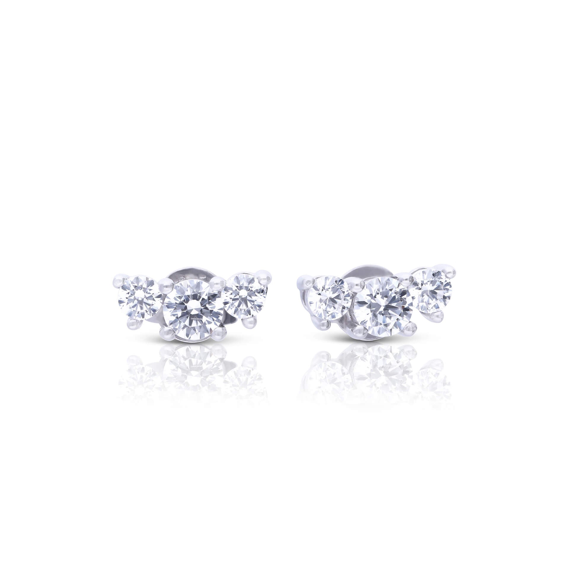 Trio Zirconia Stud Earrings