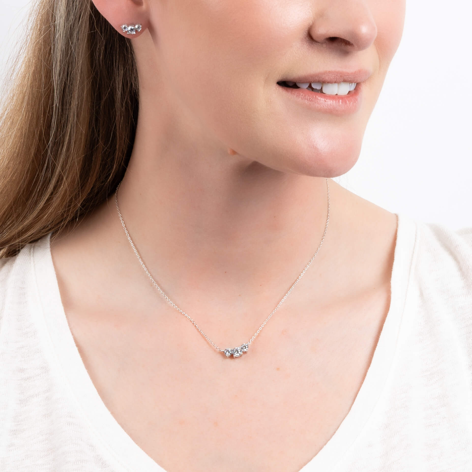 Trio Zirconia Necklace
