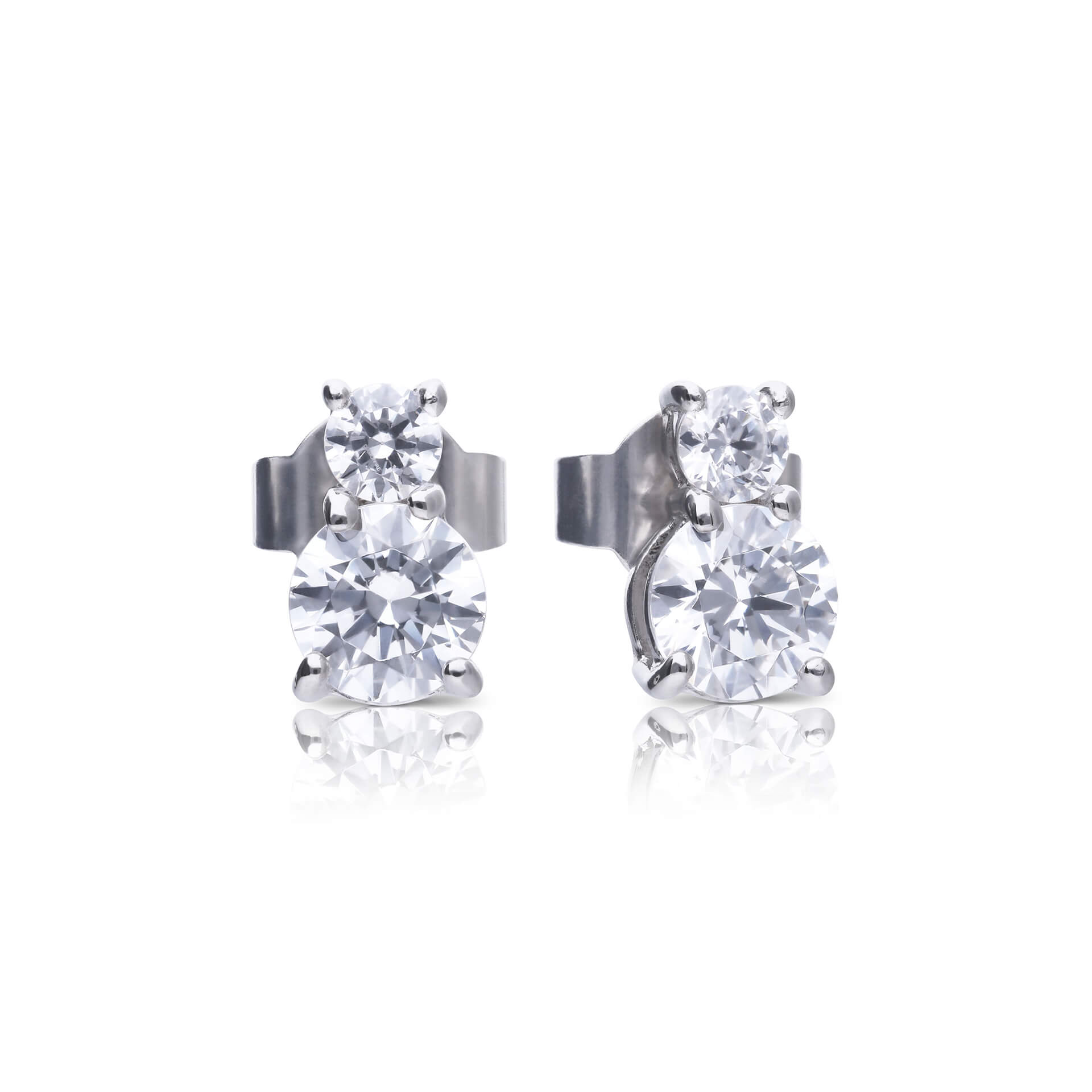 Duo Zirconia Stud Earrings