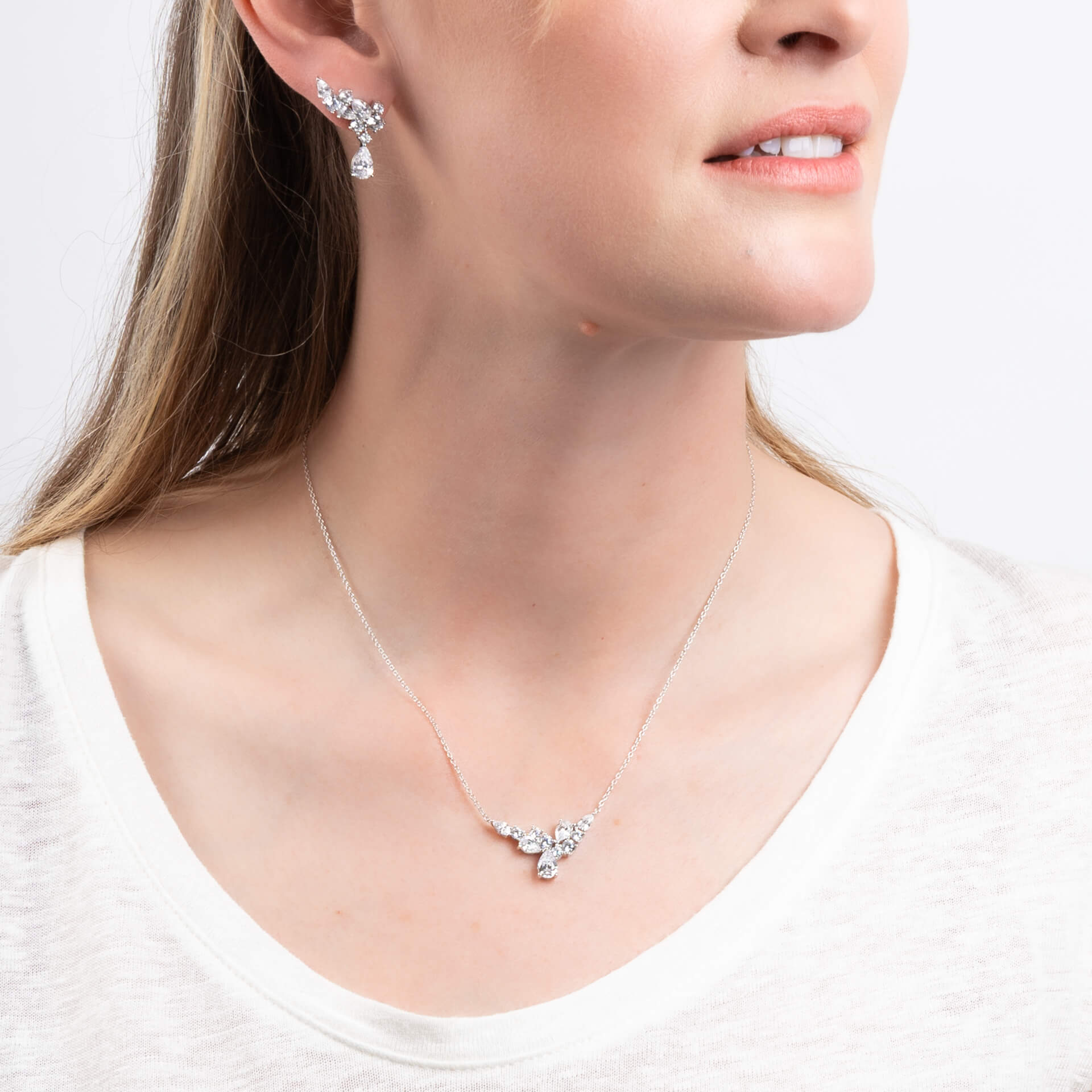 Statement Multi-Cut Zirconia Cluster Necklace