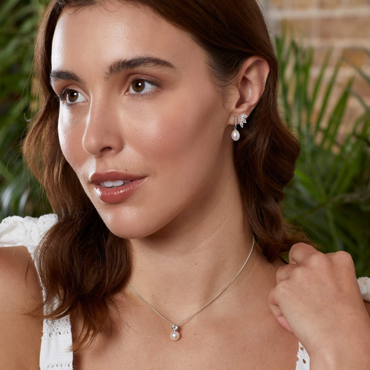 Fresh Water Pearl and Cubic Zirconia Pendant